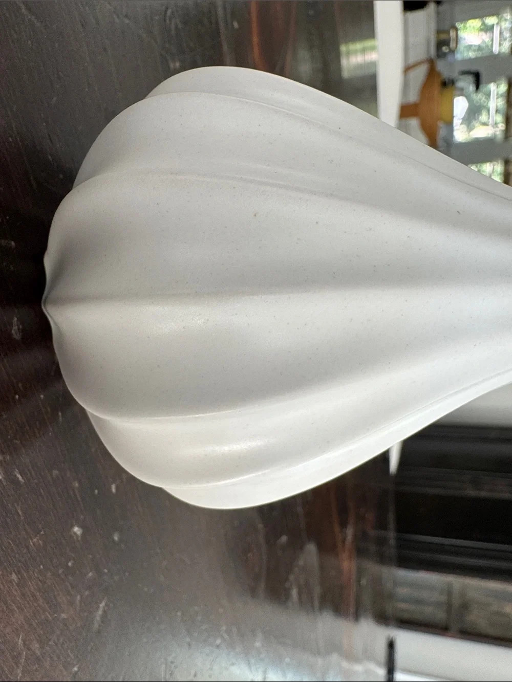 Vintage Jonathan Adler White Fluted Ceramic Bottle Vase